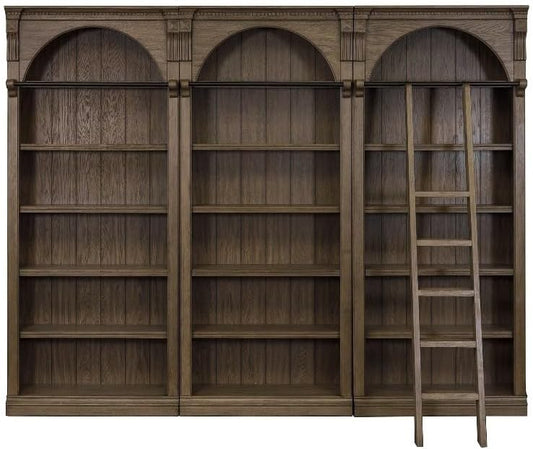 Bookcase with Ladder Solid Wood