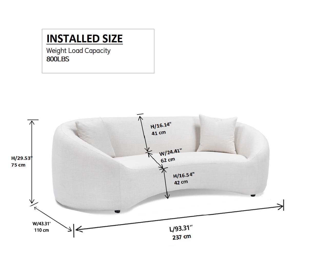 Oversized Curved Boucle 3-Sector Shaped Sectional Sofa