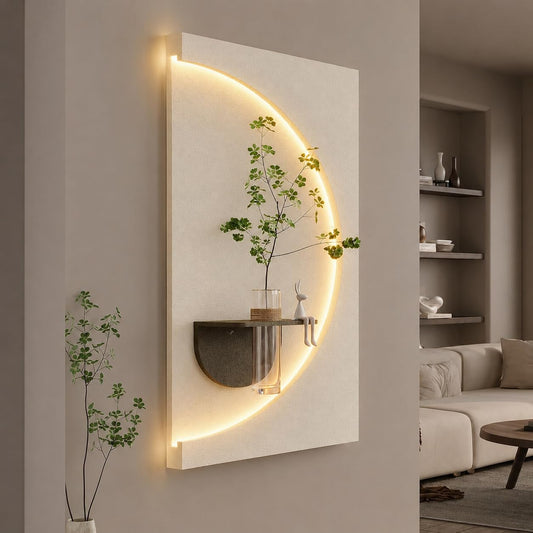 Large LED 3D Textured Neutral Wall Art Decor