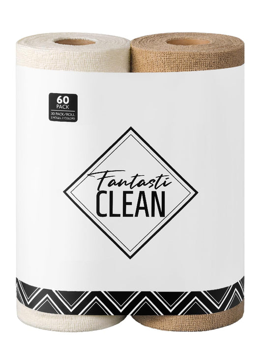Microfiber Tear-Away Cleaning Cloth Roll -60 Pack