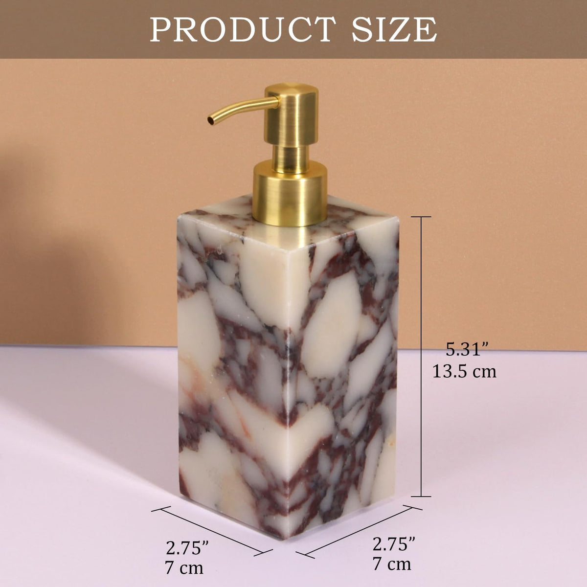 Natural Calacatta Viola Marble Soap Dispenser