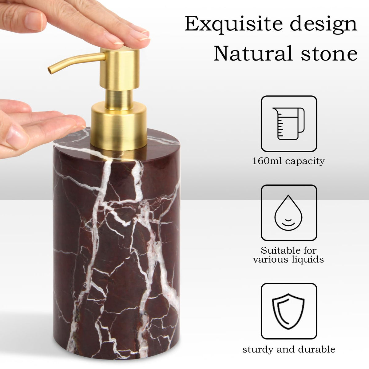 Natural Calacatta Viola Marble Soap Dispenser