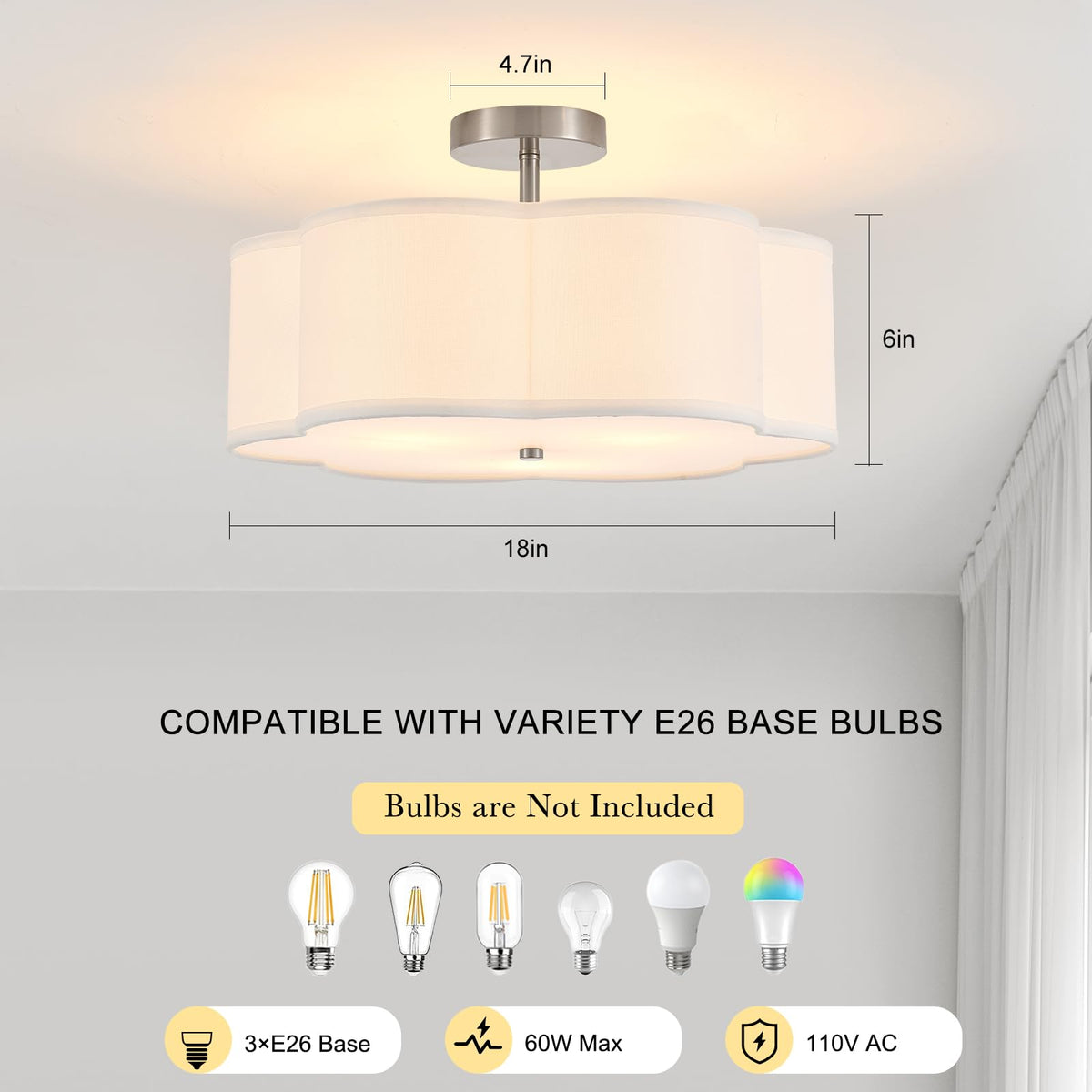 Semi Flush Mount Ceiling Fixture