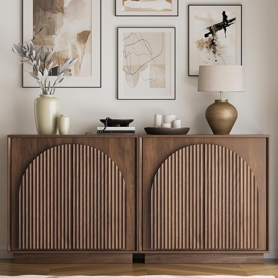 Modern Buffet Cabinet / Sideboard with Storage with Wave Design