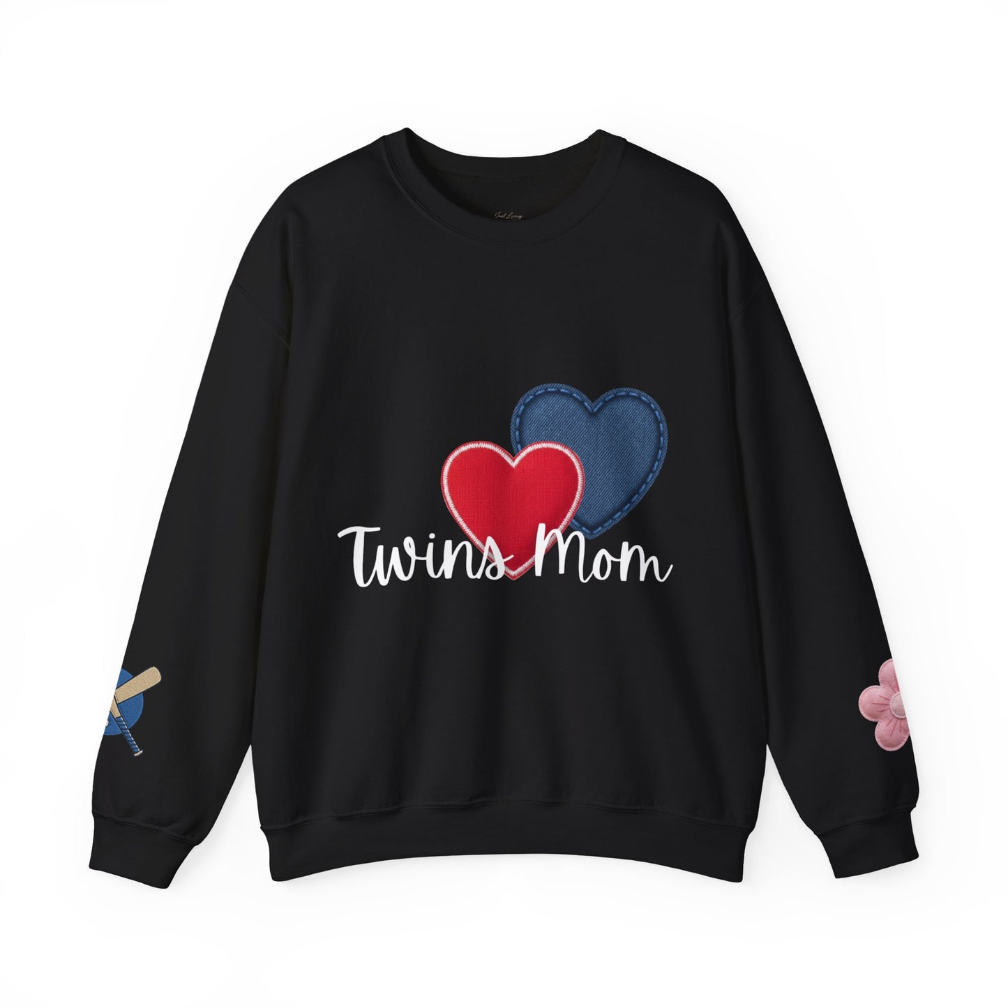 Crewneck Sweatshirt with Floral & Paint Sleeve Art — Casual Artistic Pullover