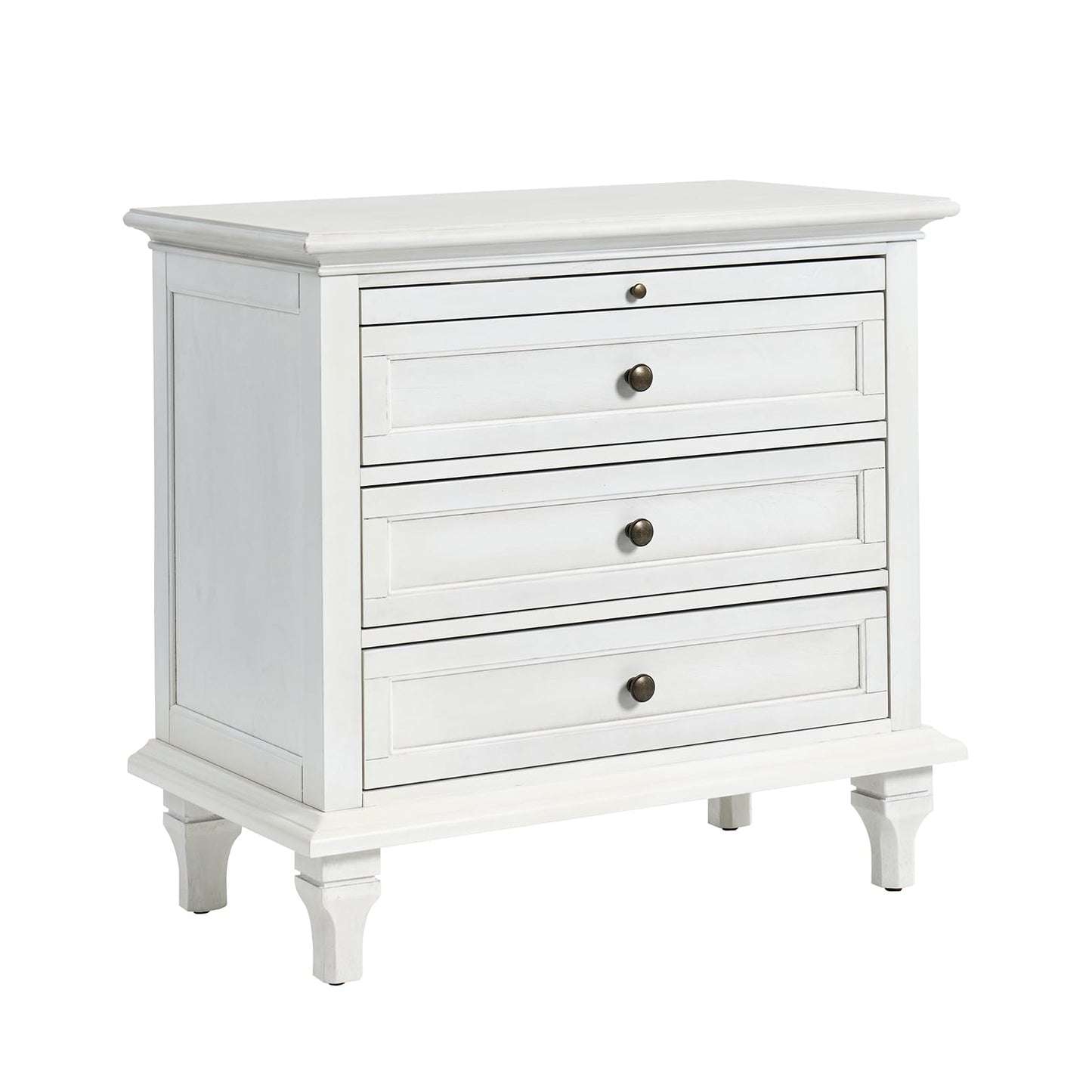 Solid Wood 3 Drawer End Table with Tray