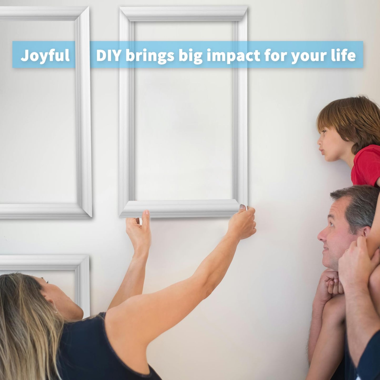 Pre-Cut Wall Molding Set of 6 pcs, Ready-to-Assemble Wainscoting Panels