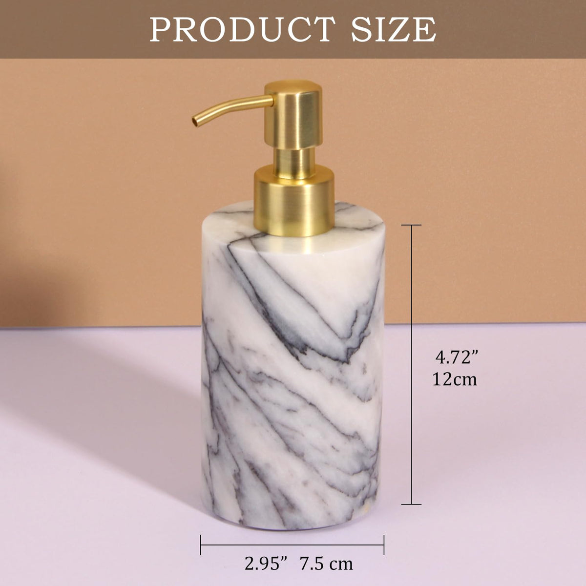 Natural Calacatta Viola Marble Soap Dispenser