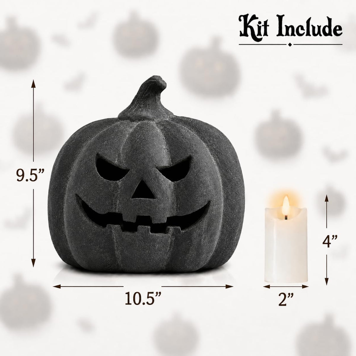 Halloween Decorations - Terracotta Pumpkin Jack O' Lantern