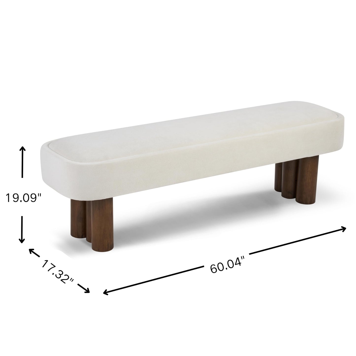 51.5" Bench with Walnut-Finished Legs