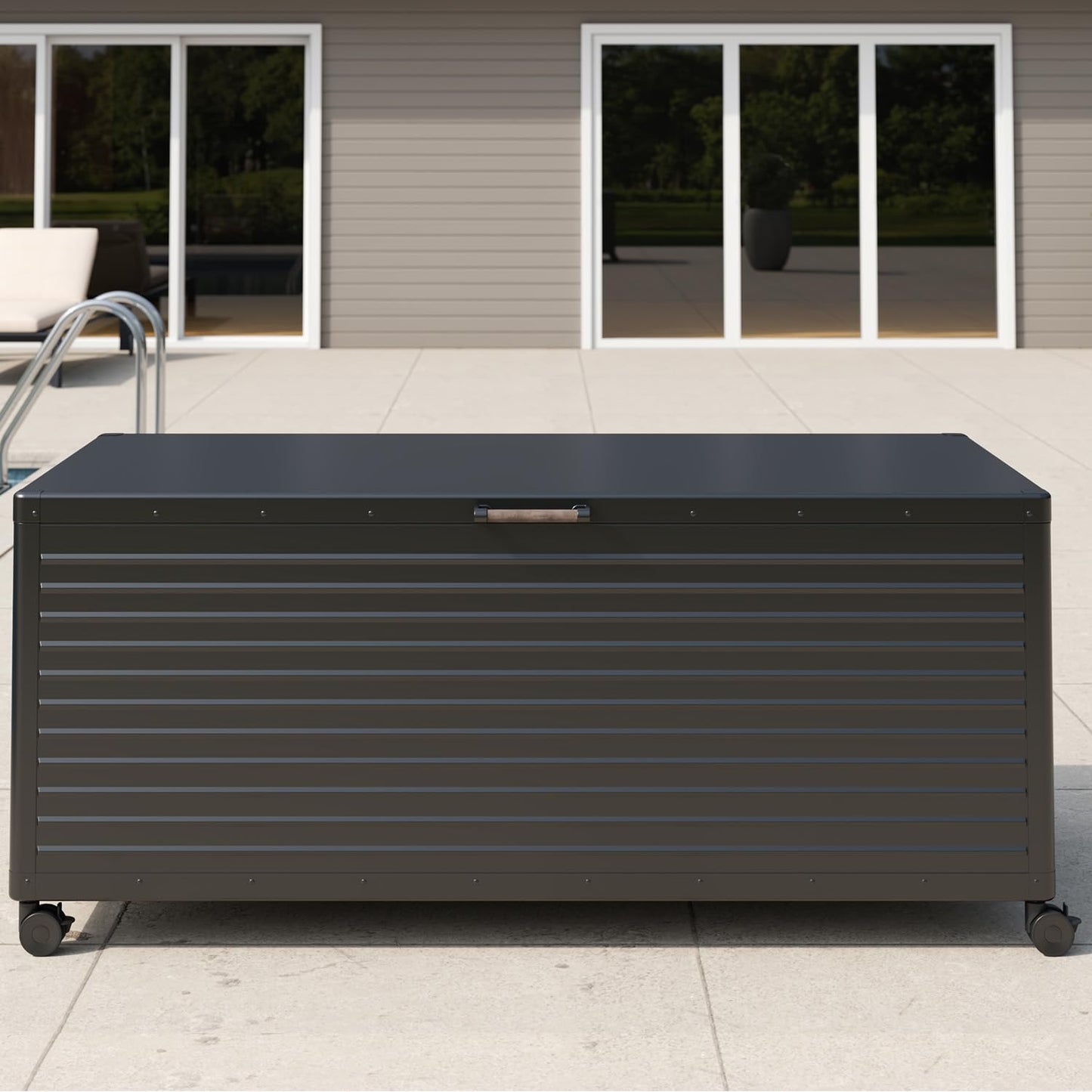 Waterproof Outdoor Storage Box with Wheels & Soft-Close Lid