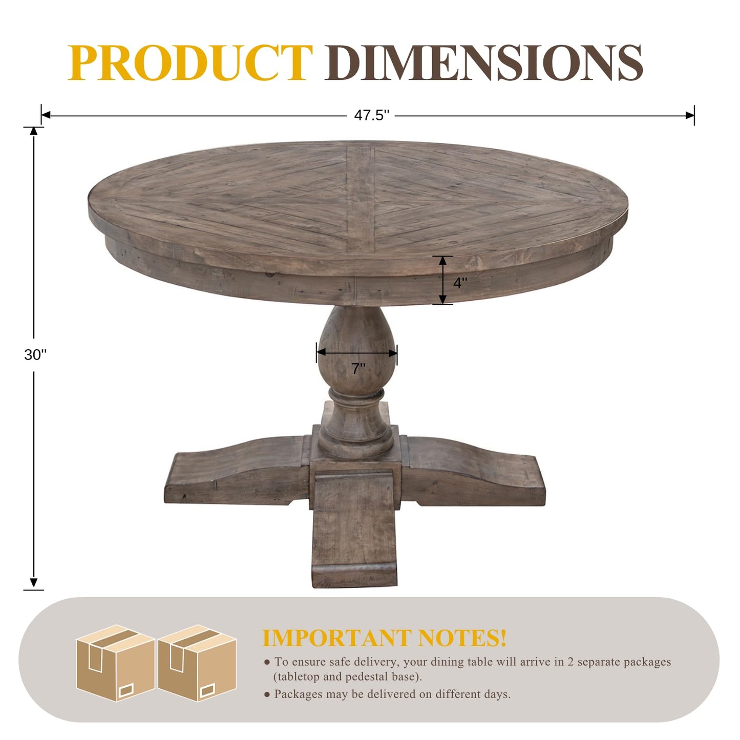 60" Round Dining Kitchen Table