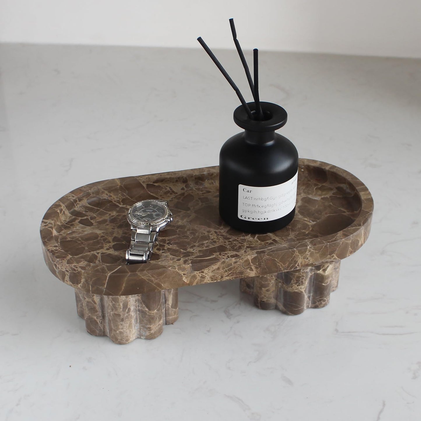 Natural Travertine Marble Oval Tray