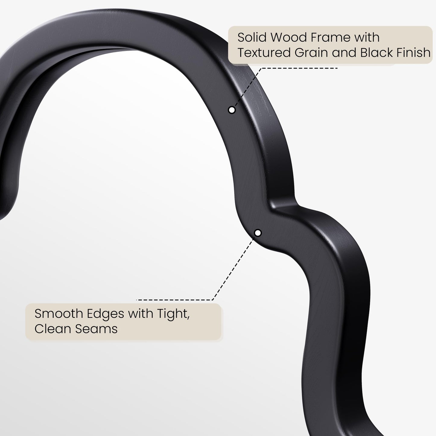 Solid Wood Walnut Arched Mirror
