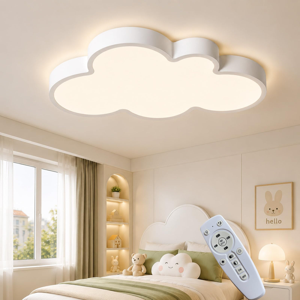 Cloud Shape Led Ceiling Light, with Remote Control