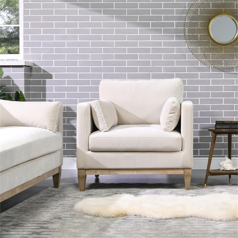 36" Modern Arm Chair, Performance Velvet