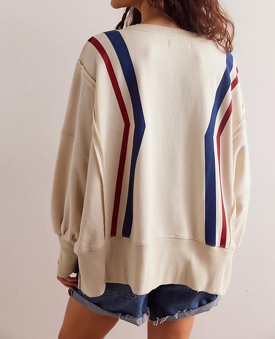 Womens Vintage Oversized Graphic Cute Crewneck Sweatshirt Y2k Loose Fit Aesthetic Retro Pullover Going Out Tops
