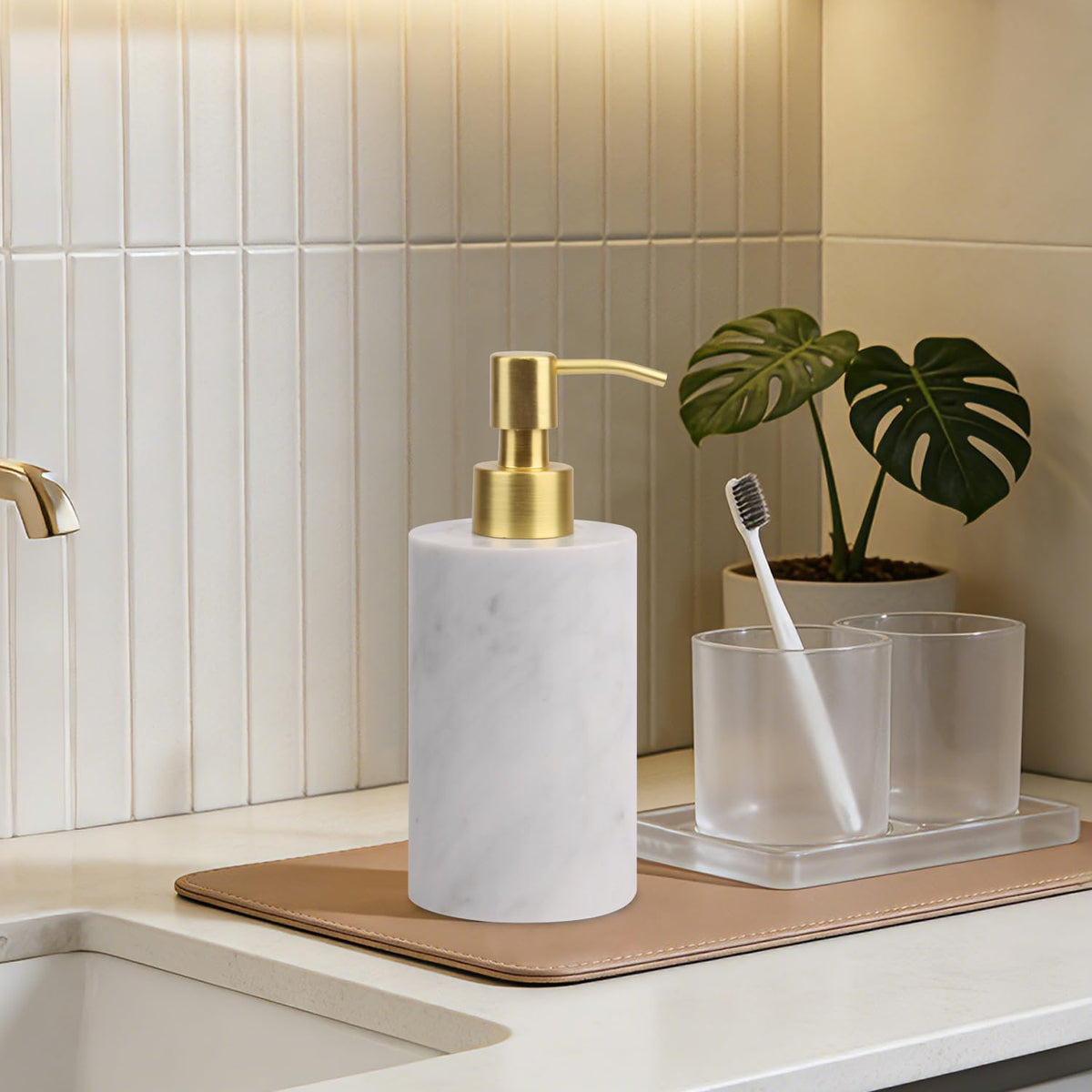 Natural Calacatta Viola Marble Soap Dispenser