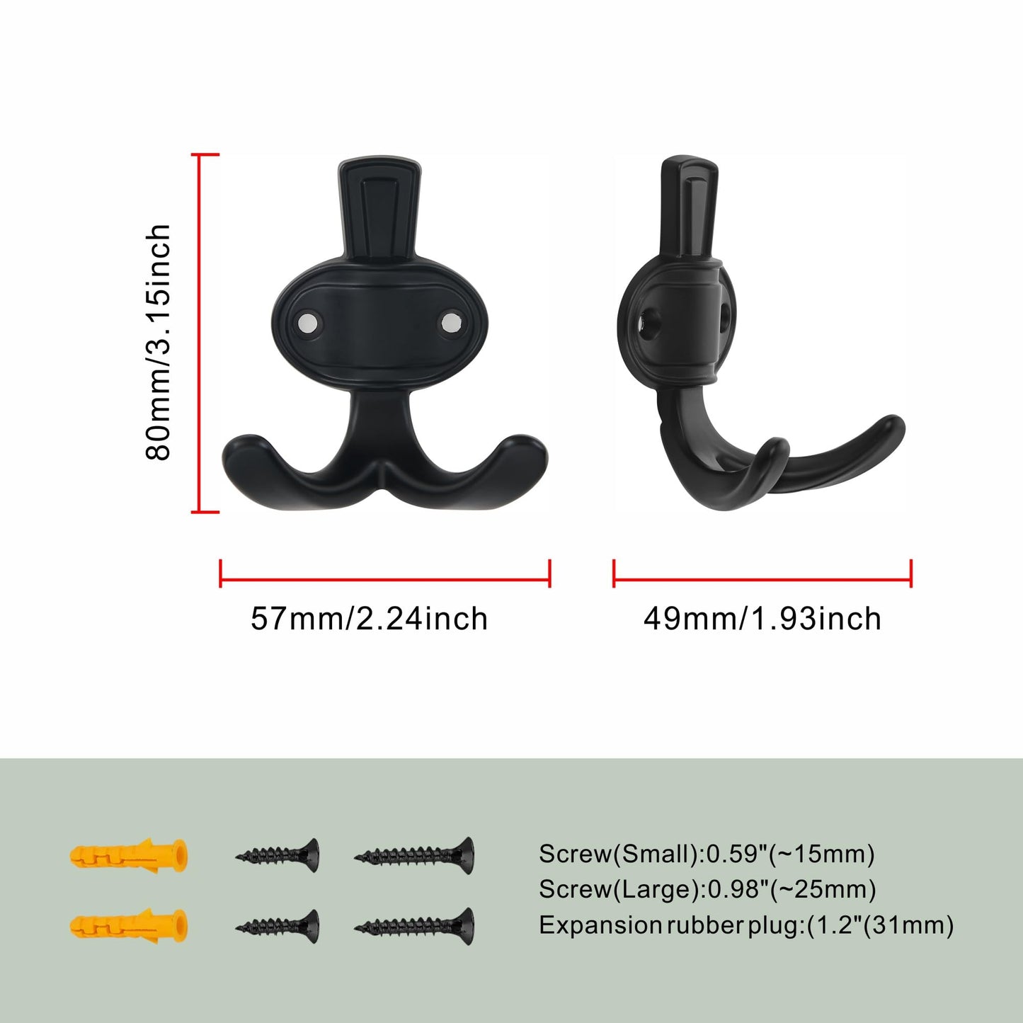 TUNNY 5 Pack Coat Hooks - Antique Brass Coat Hooks,Heavy Duty Hooks- wall Hook for Hanging Towel,Purse, Robe, Backpack, Jacket, Clothes - for Bathroom,Dorm, Closet, Kitchen
