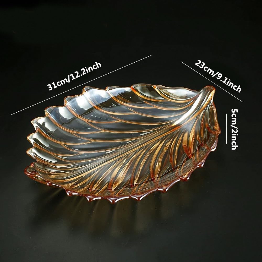 Gold Crystal Glass Leaf-shaped Bowl
