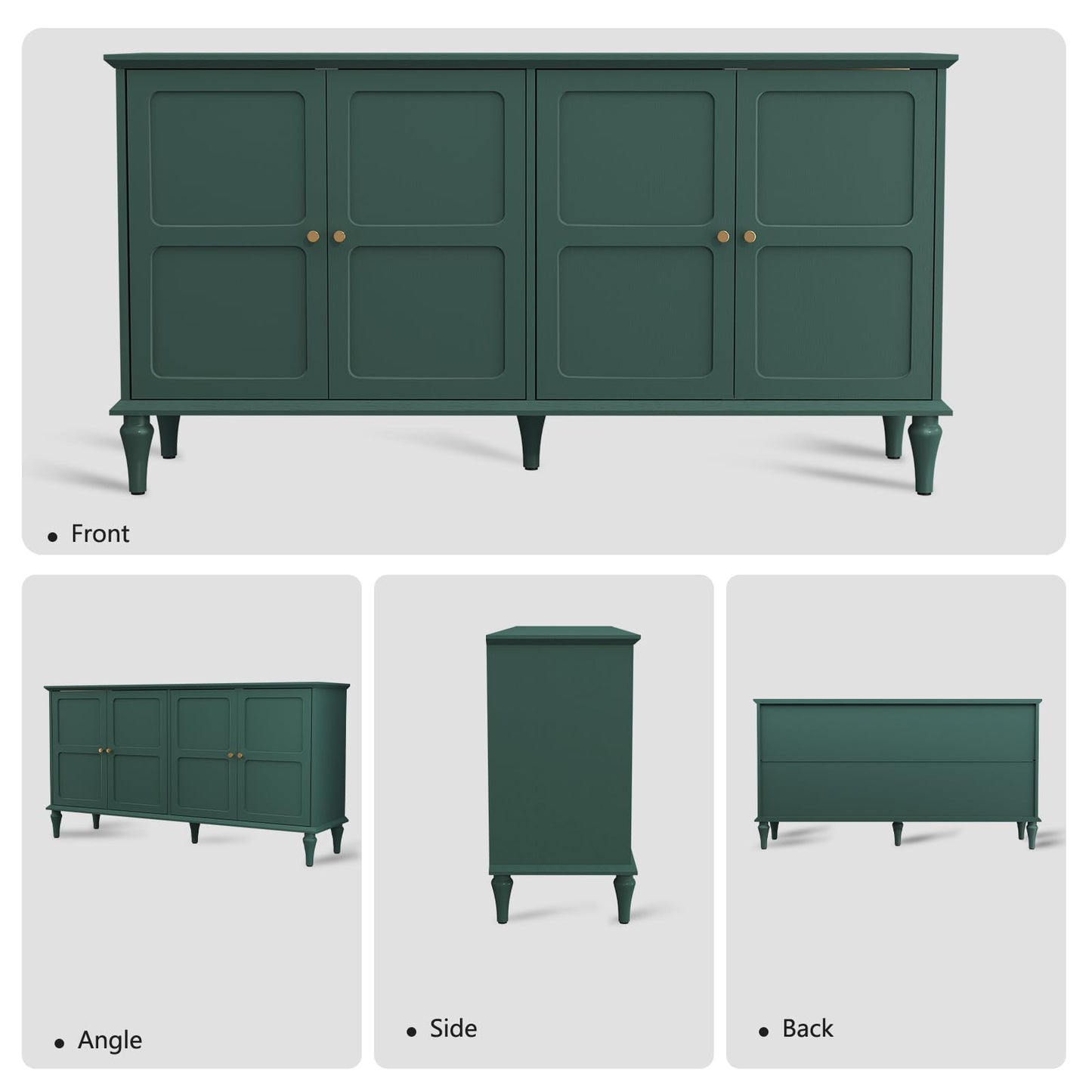 58" Mid-Century Modern Sideboard Buffet Cabinet with Storage