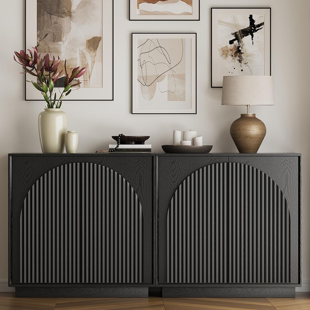 Modern Buffet Cabinet / Sideboard with Storage with Wave Design