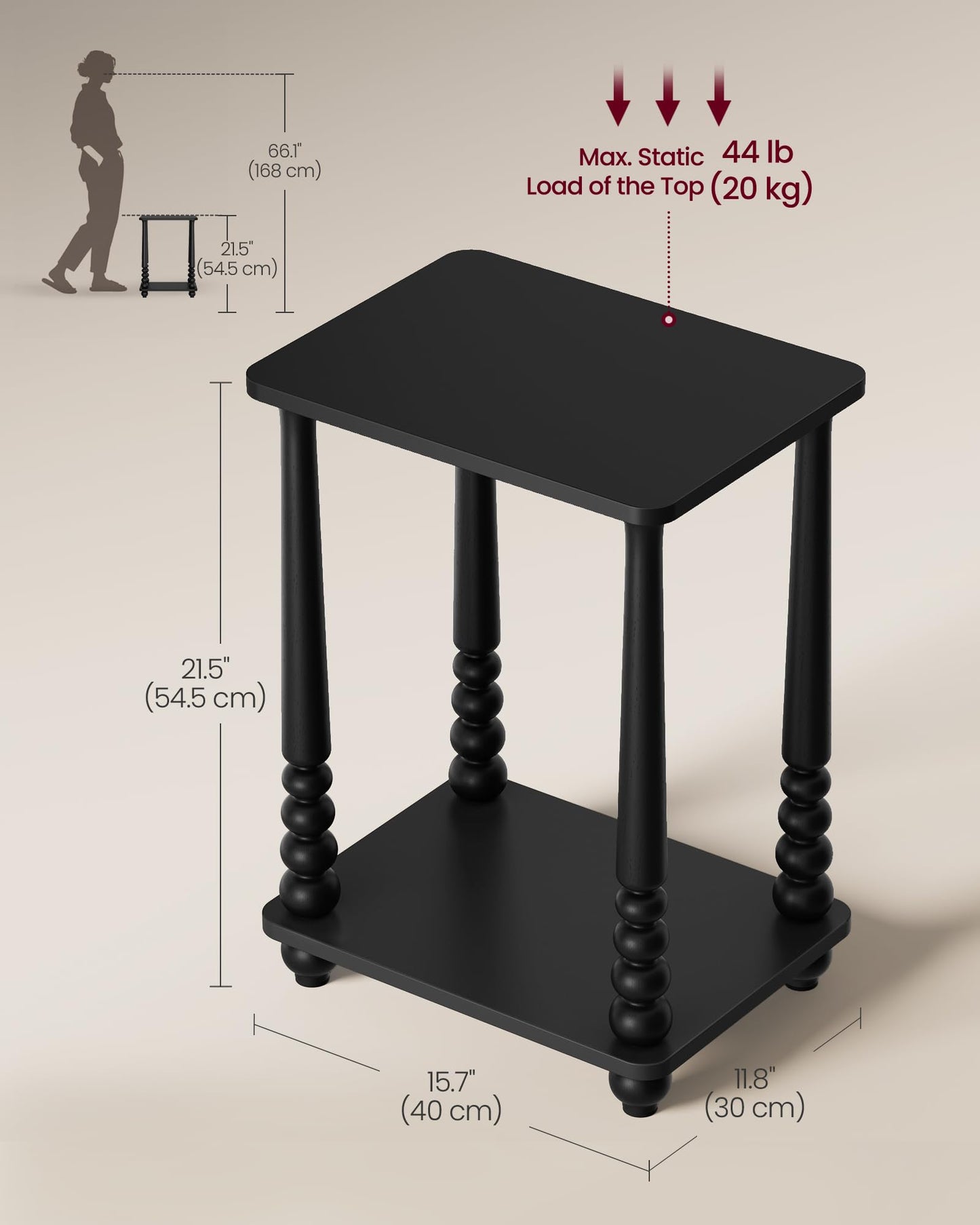 Solid Wood Accent Nightstand