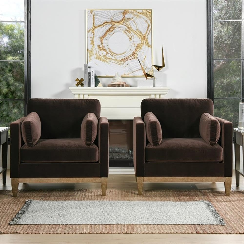 36" Modern Arm Chair, Performance Velvet