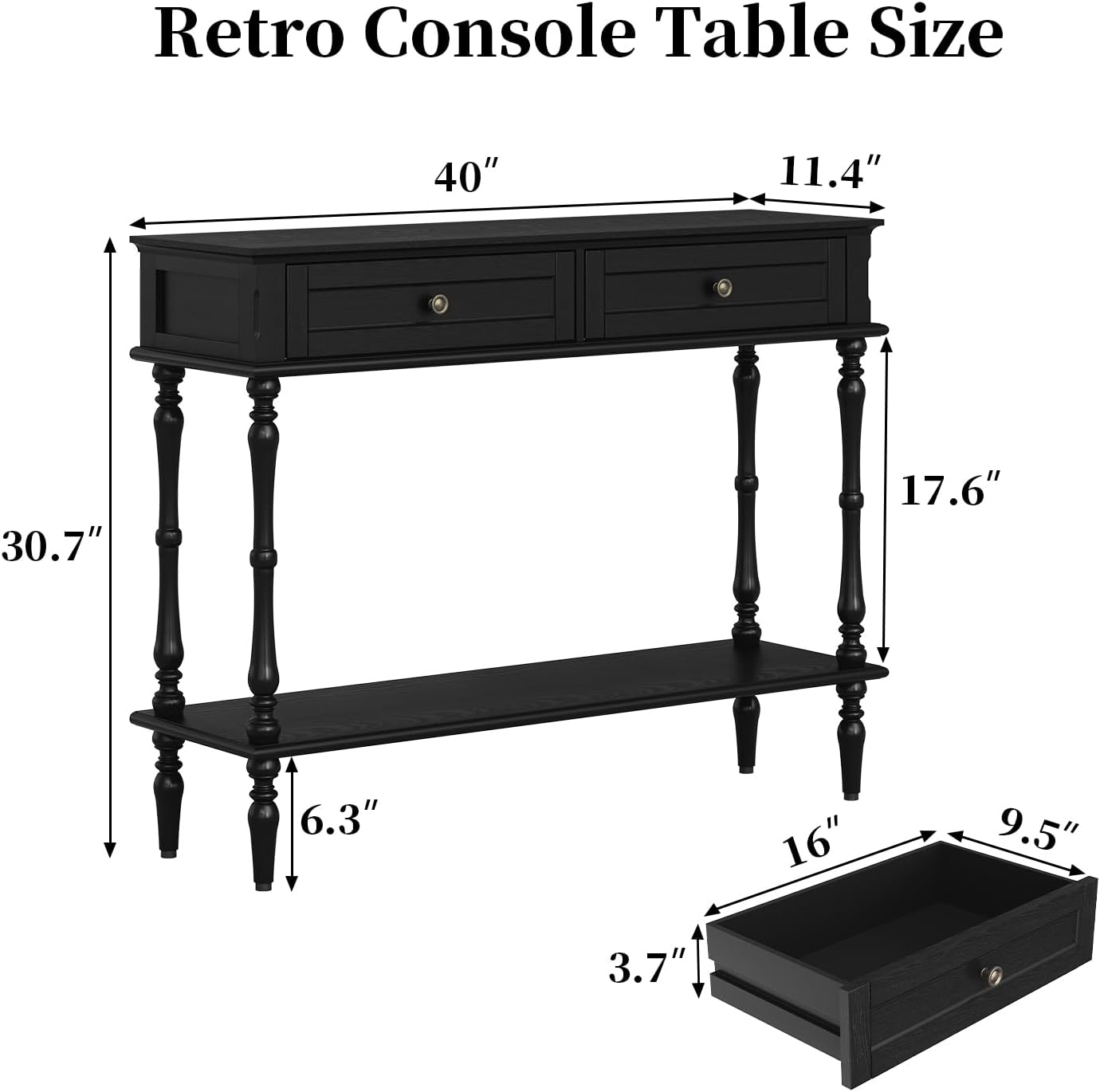 Console Table with 2 Drawers