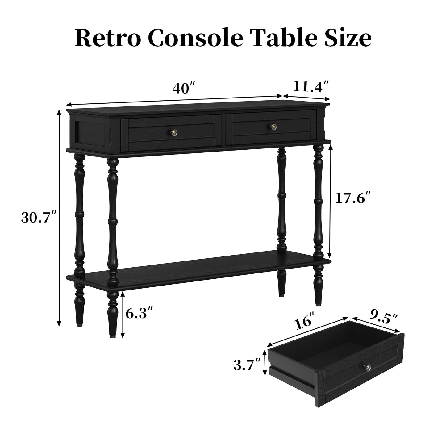 Console Table with 2 Drawers