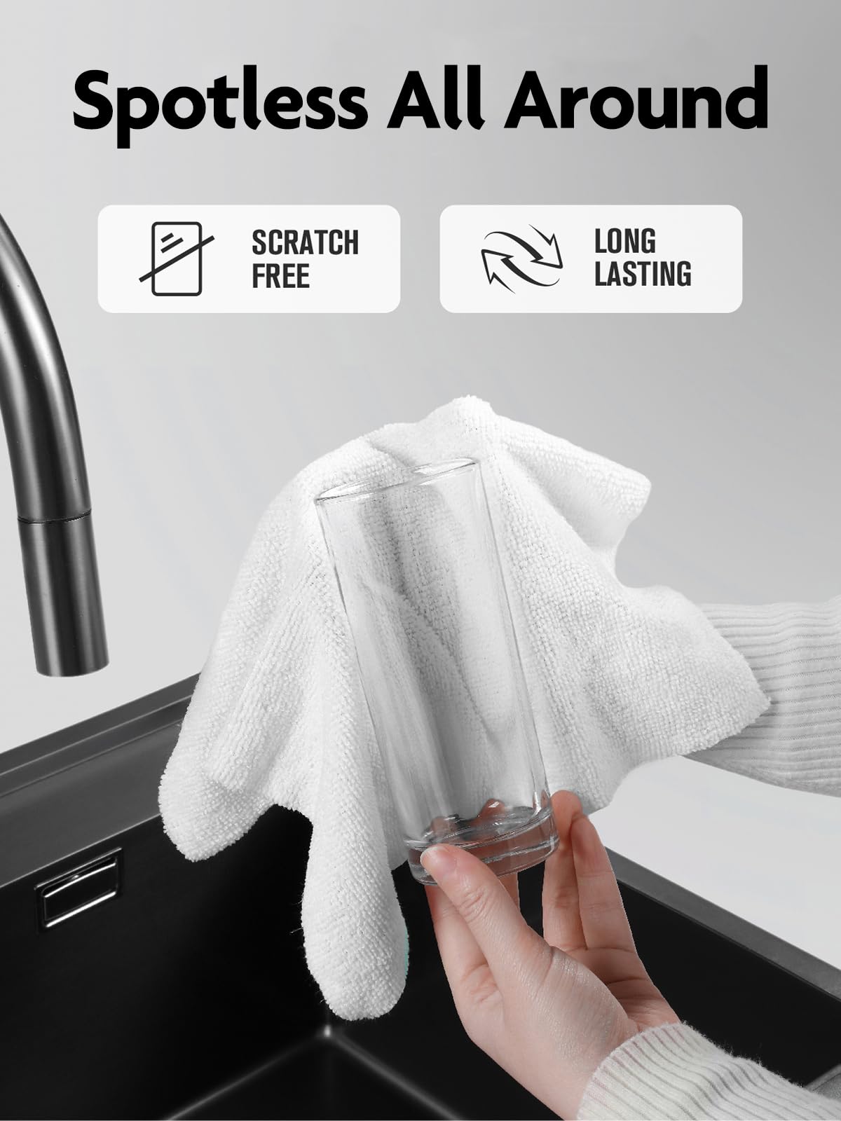 Fantasticlean Microfiber Cleaning Cloth Roll -60 Pack, Tear Away Microfiber Towels, 12" x 12", Reusable, Washable, Scratch Free, Ultra Absorbent Dishcloth for All-Around Cleaning (Beige & Tan)