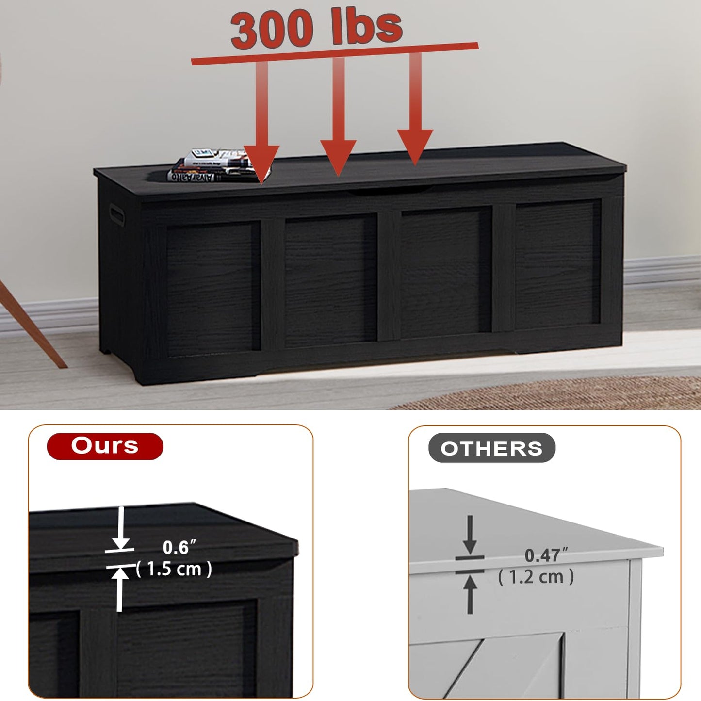 Timberer 47.2" Wooden Extra Large Storage Trunk