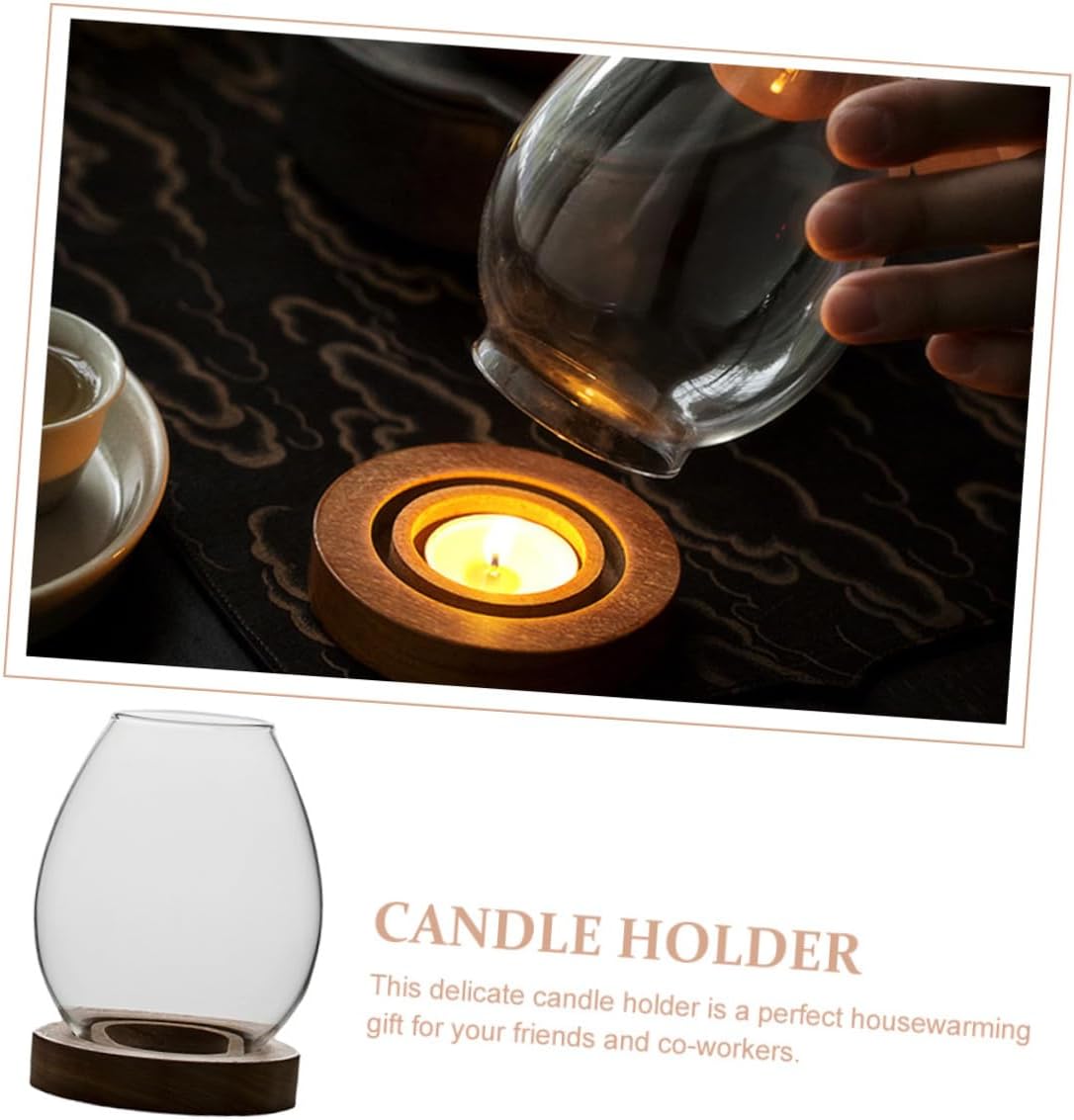Glass Base Hurricane Candle Holder