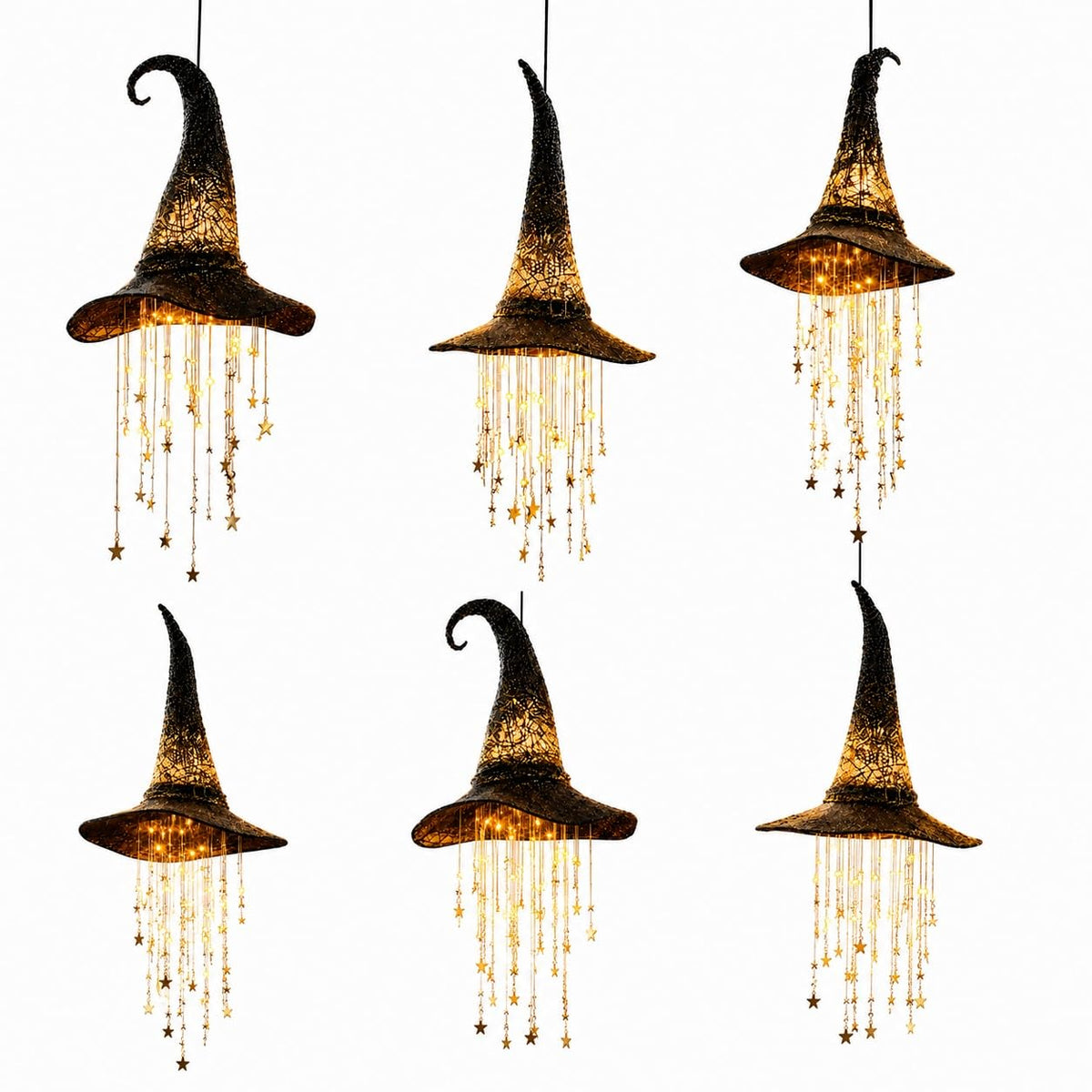 Lighted Witch Hat Hanging Chime with Glowing Lights