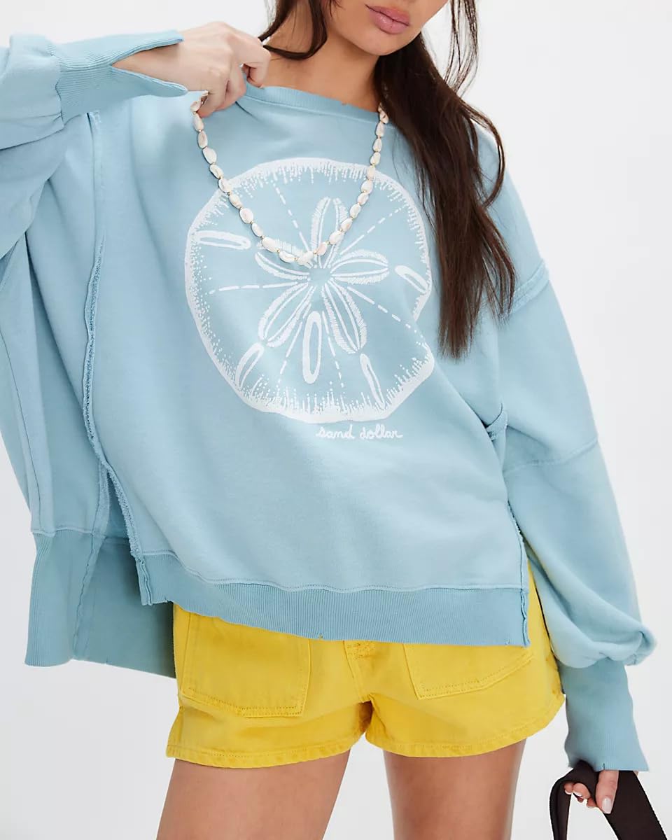 Womens Vintage Oversized Graphic Cute Crewneck Sweatshirt Y2k Loose Fit Aesthetic Retro Pullover Going Out Tops