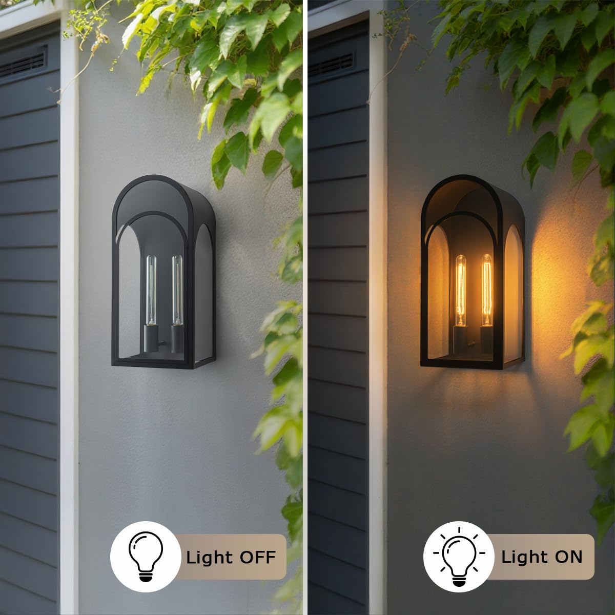 Large Outdoor Wall Lanterns Lights, Modern Wall Sconce with Clear Glass