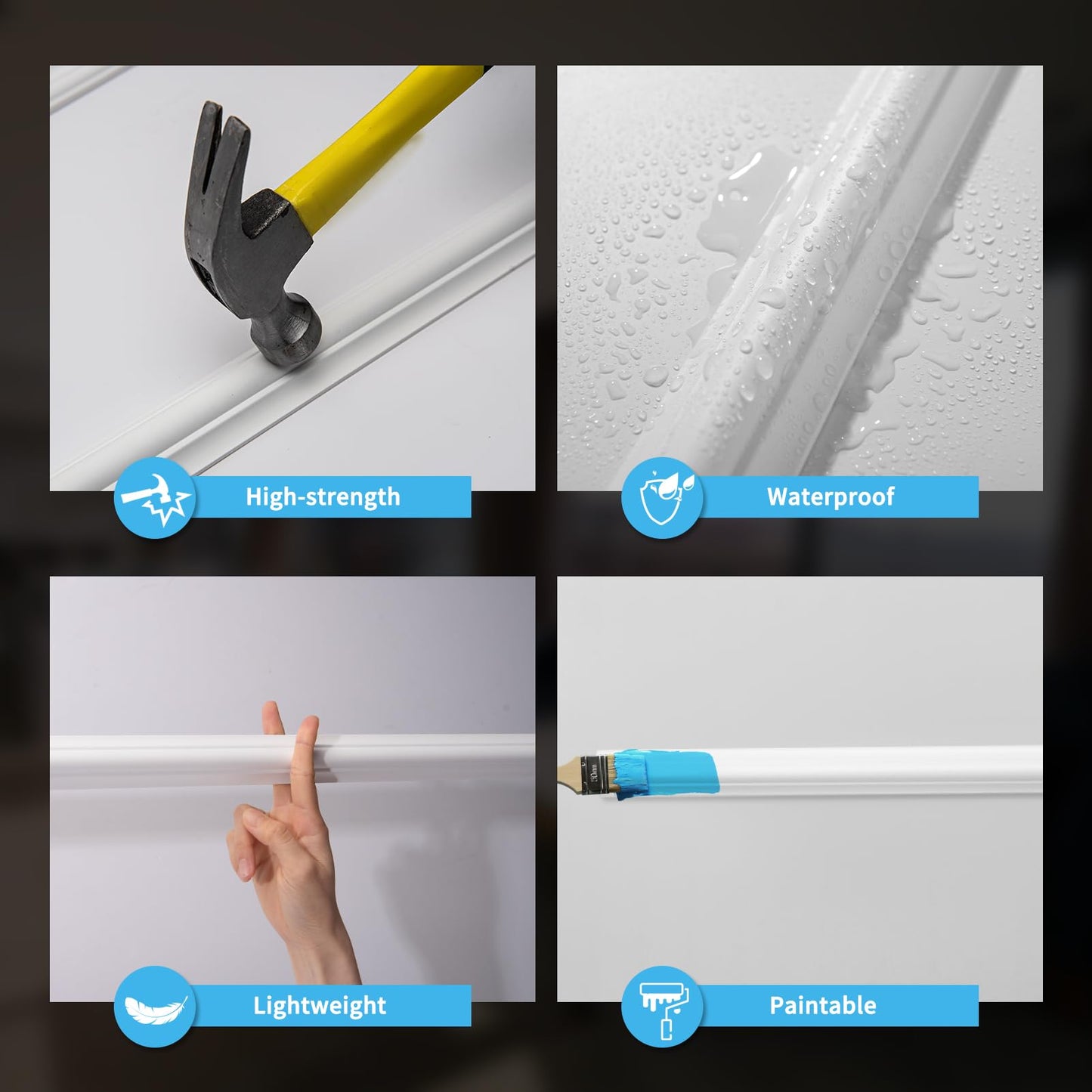 Pre-Cut Wall Molding Set of 6 pcs, Ready-to-Assemble Wainscoting Panels