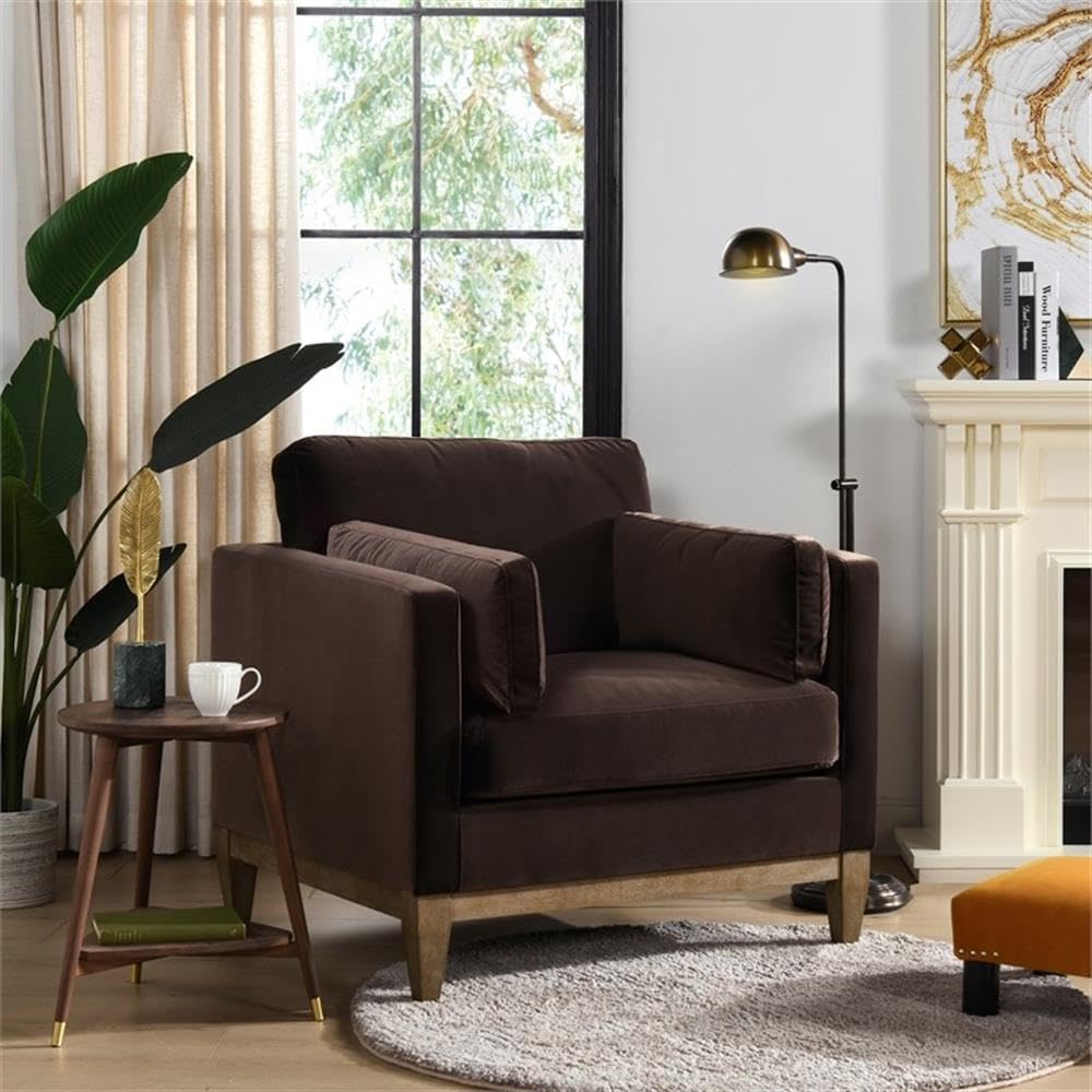 36" Modern Arm Chair, Performance Velvet