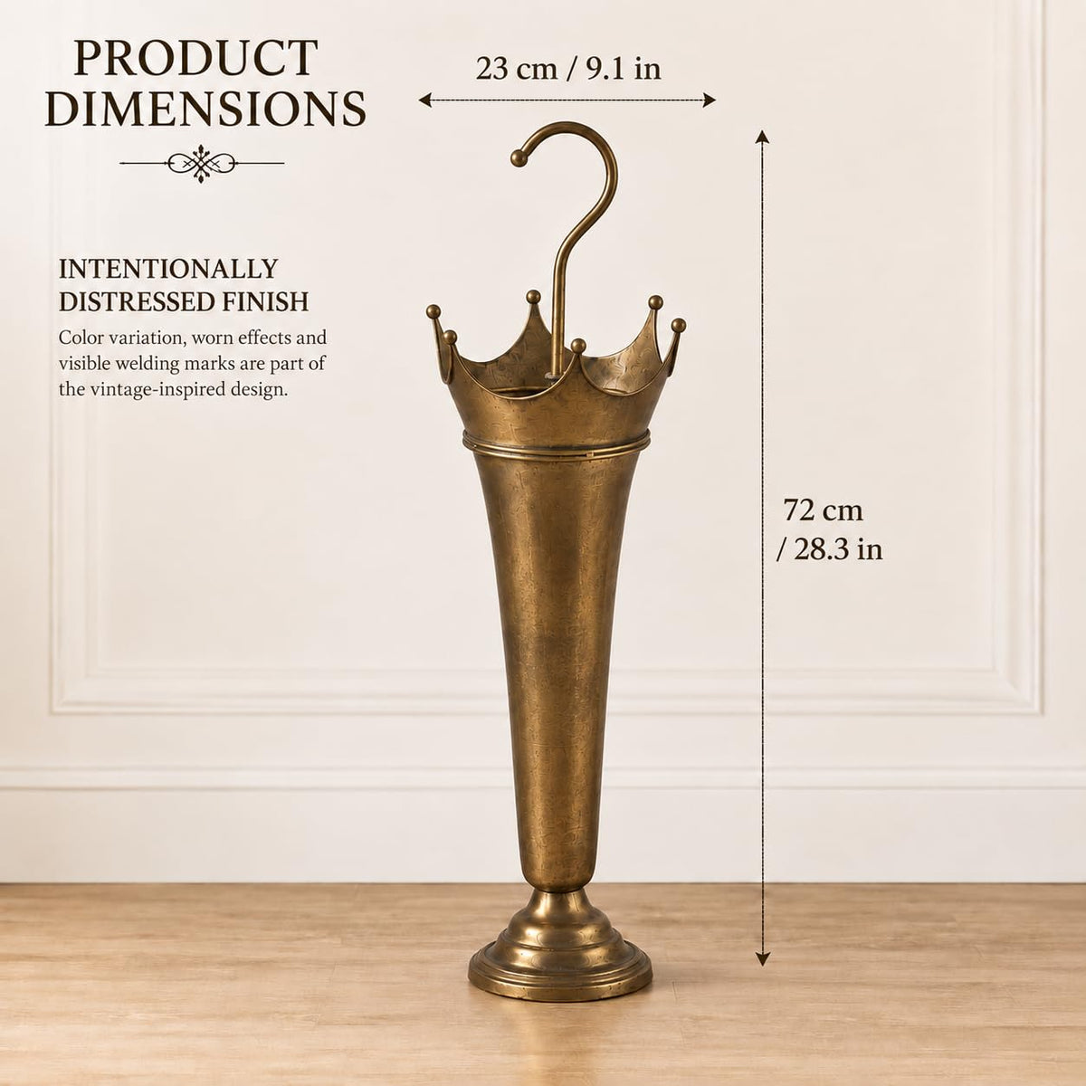 Vintage Metal Umbrella Stand for Entryway