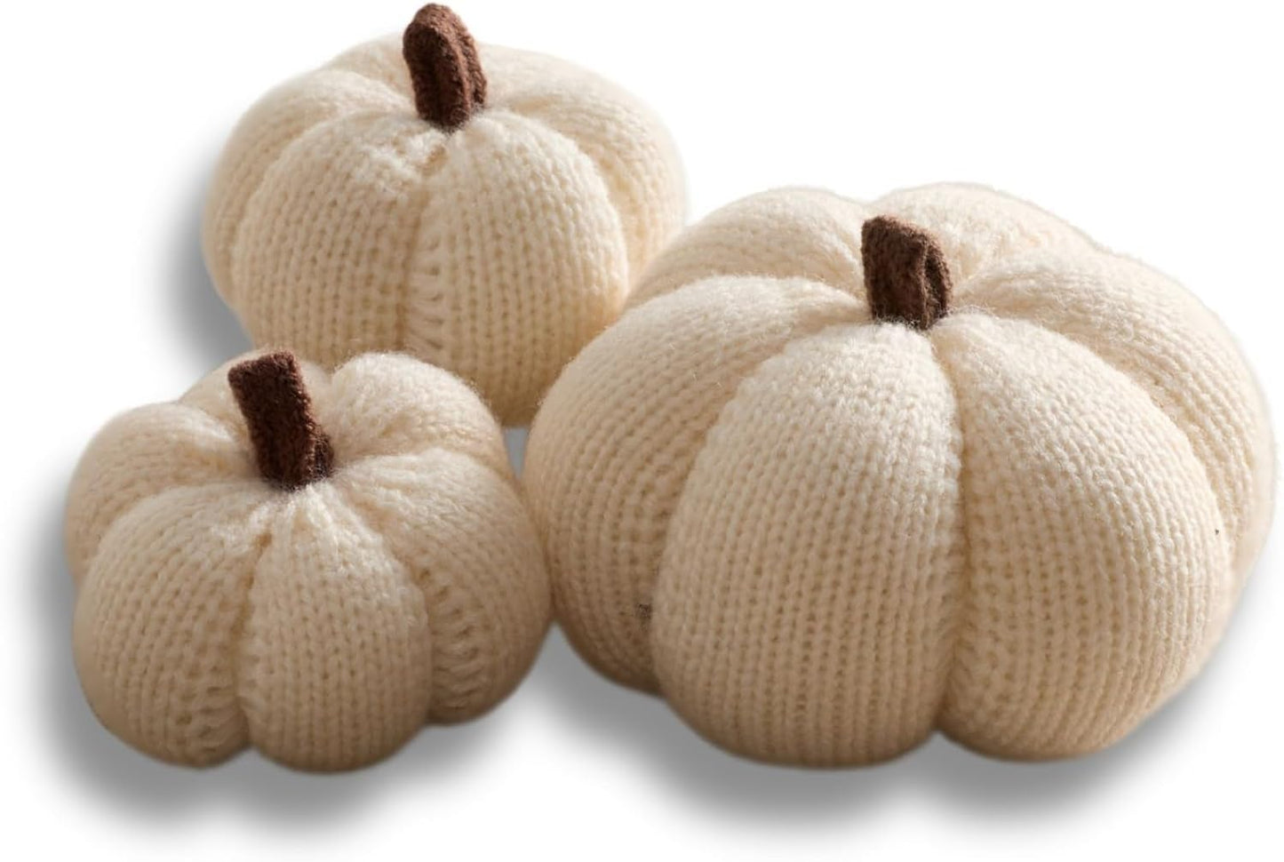 Set of 3 Cozy Knit Pumpkins