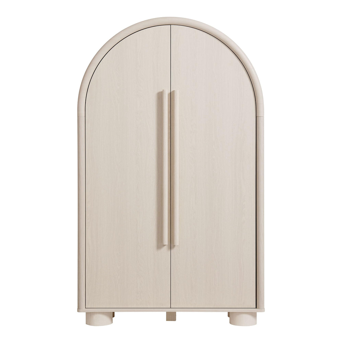 Modern Arched Storage Cabinet with Concealed Desk & Shelves