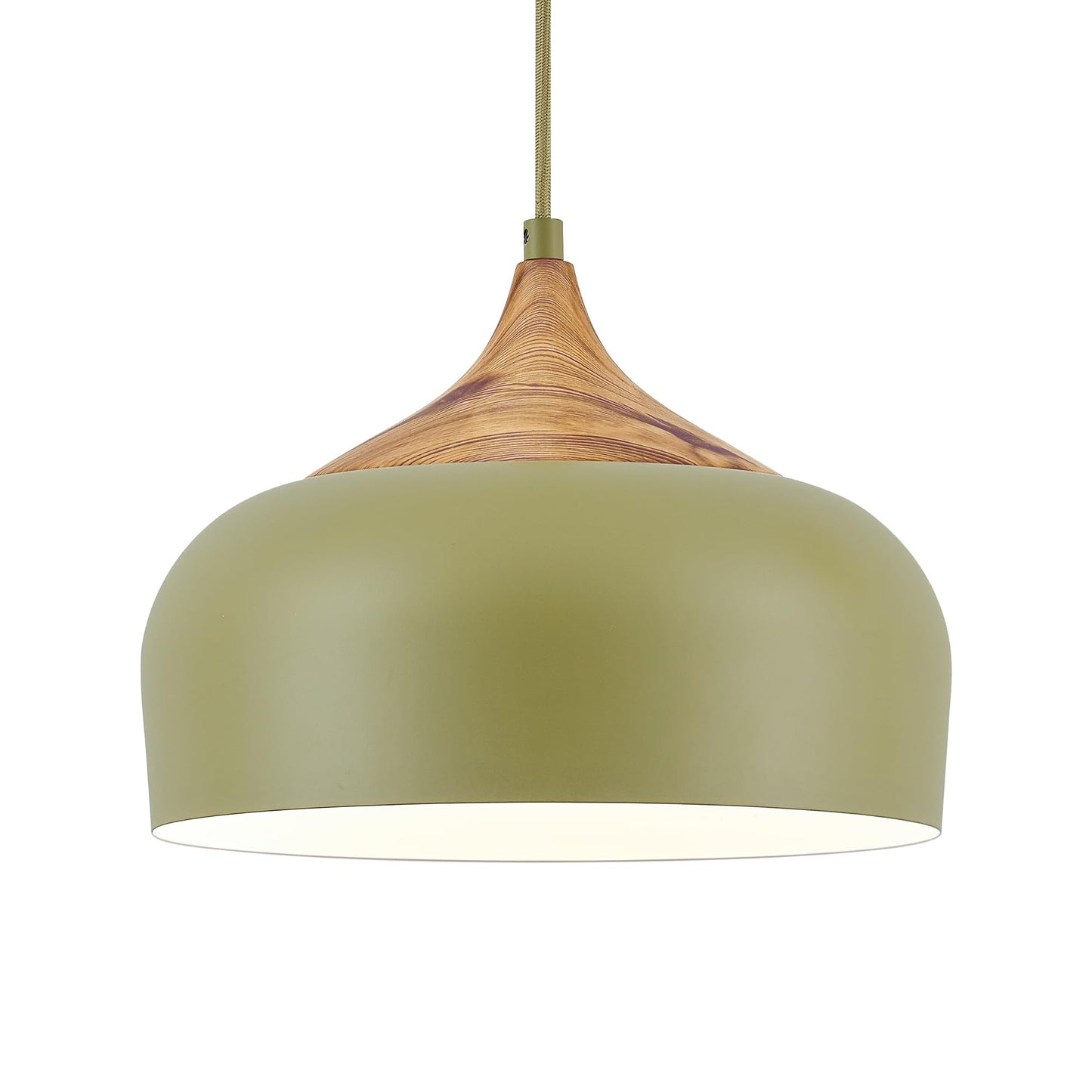 Modern Walnut Wooden Pendant Dome Light