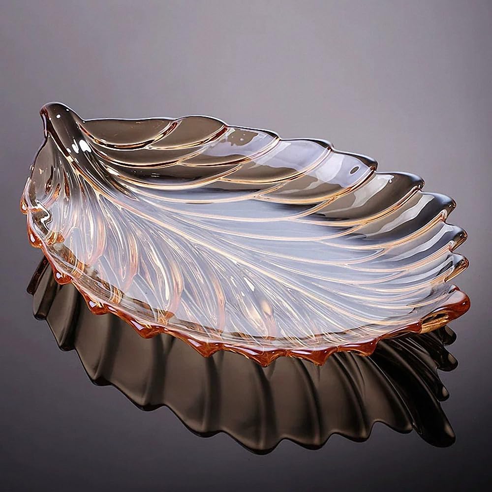 Gold Crystal Glass Leaf-shaped Bowl