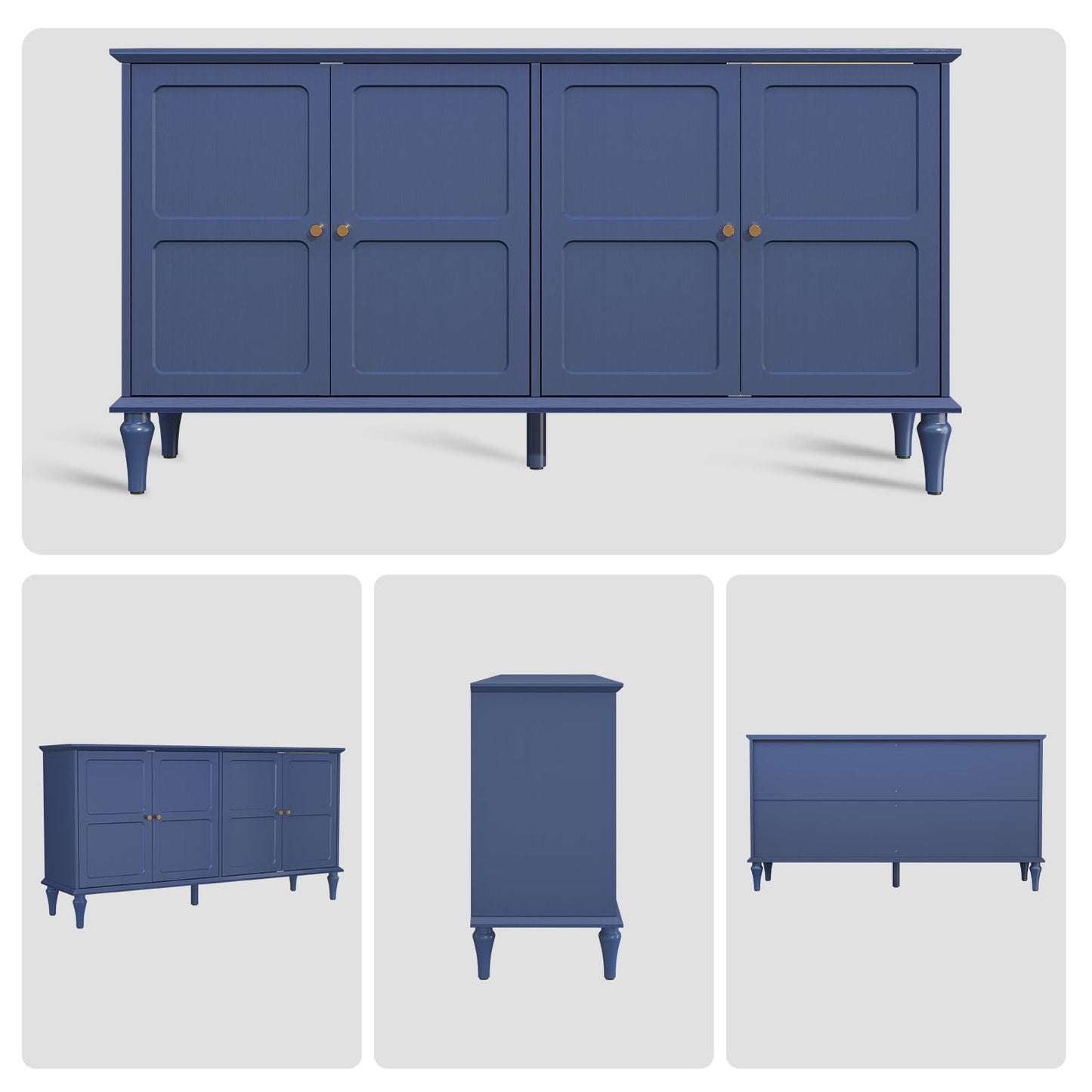 58" Mid-Century Modern Sideboard Buffet Cabinet with Storage
