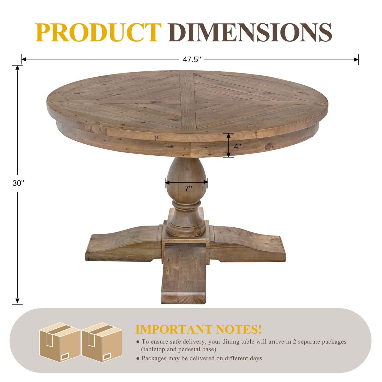 60" Round Dining Kitchen Table