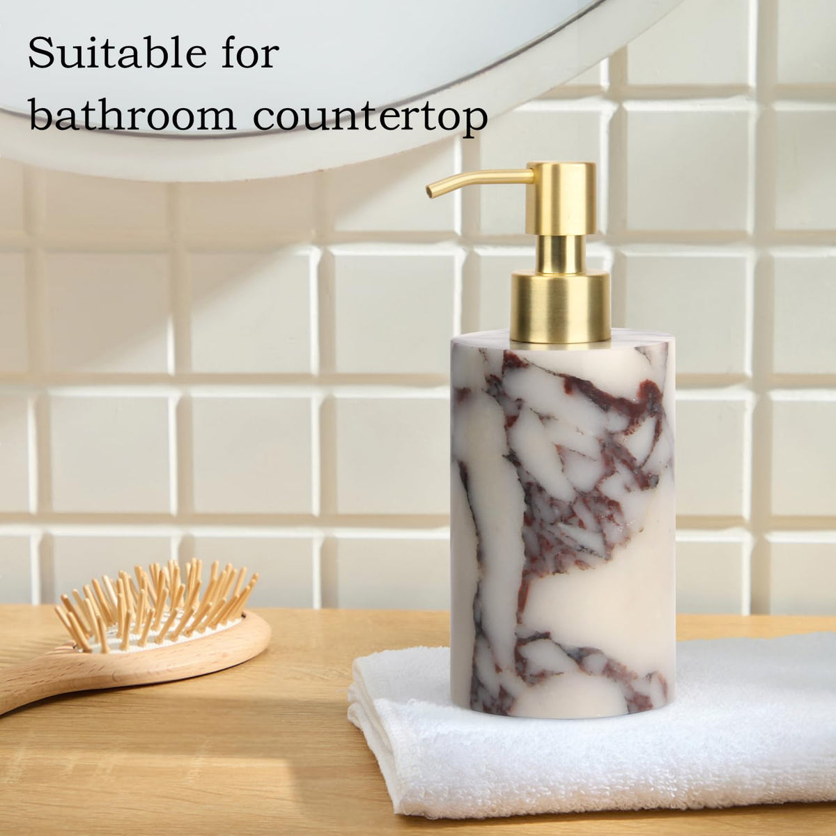 Natural Calacatta Viola Marble Soap Dispenser