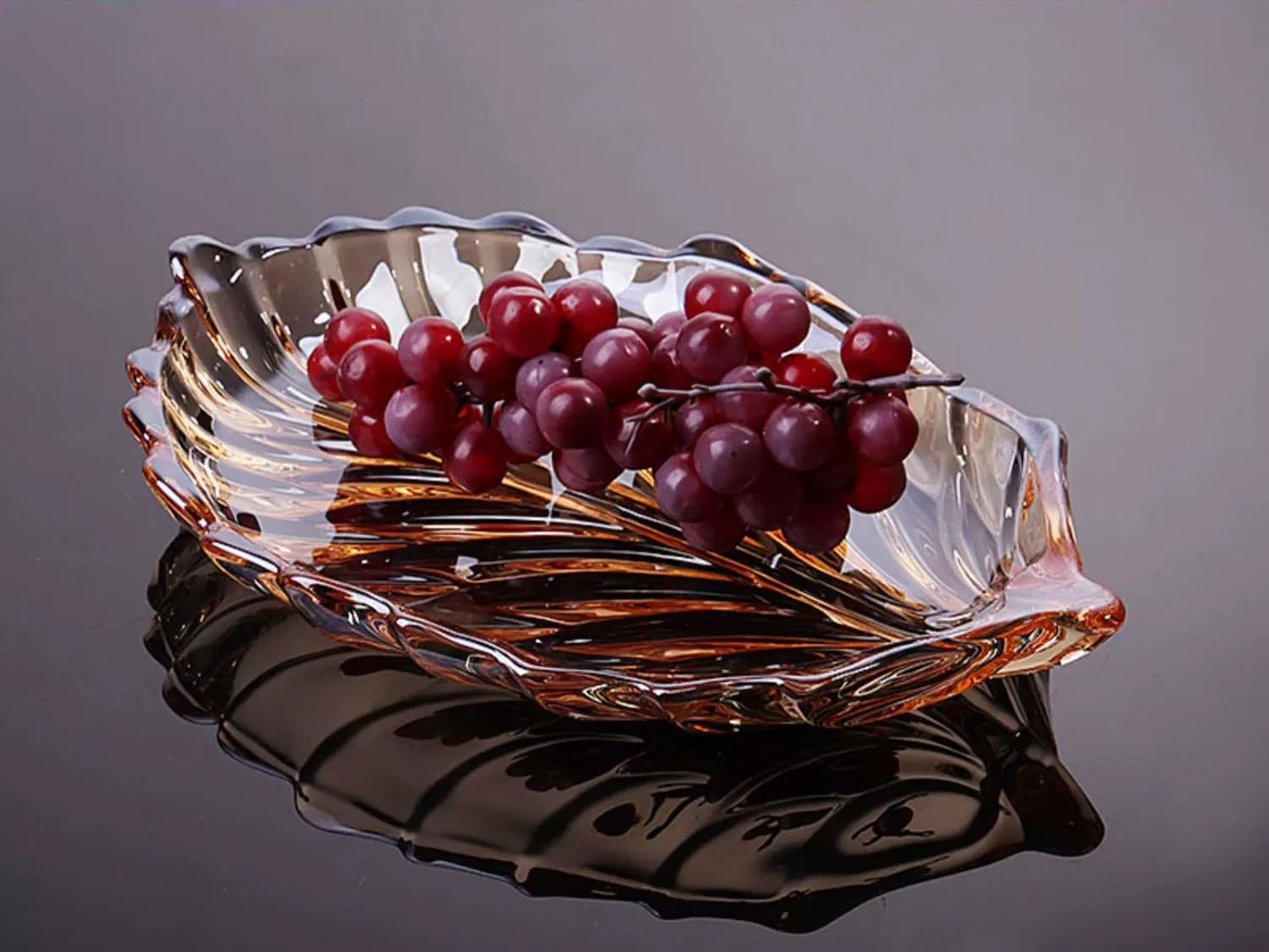 Gold Crystal Glass Leaf-shaped Bowl