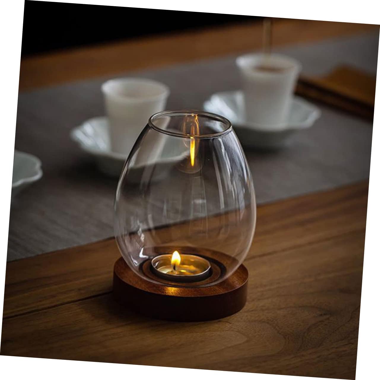 Glass Base Hurricane Candle Holder