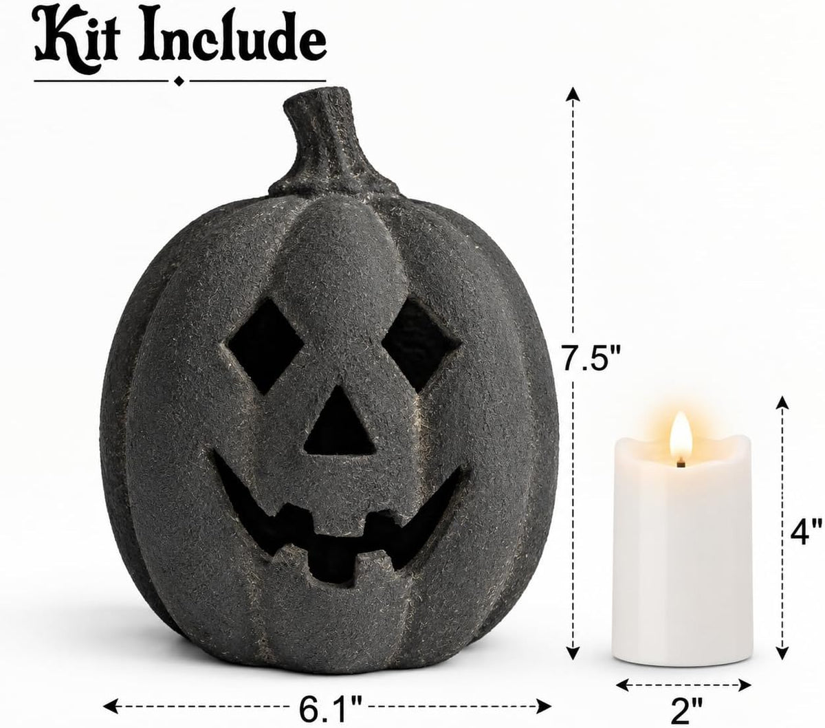Halloween Decorations - Terracotta Pumpkin Jack O' Lantern