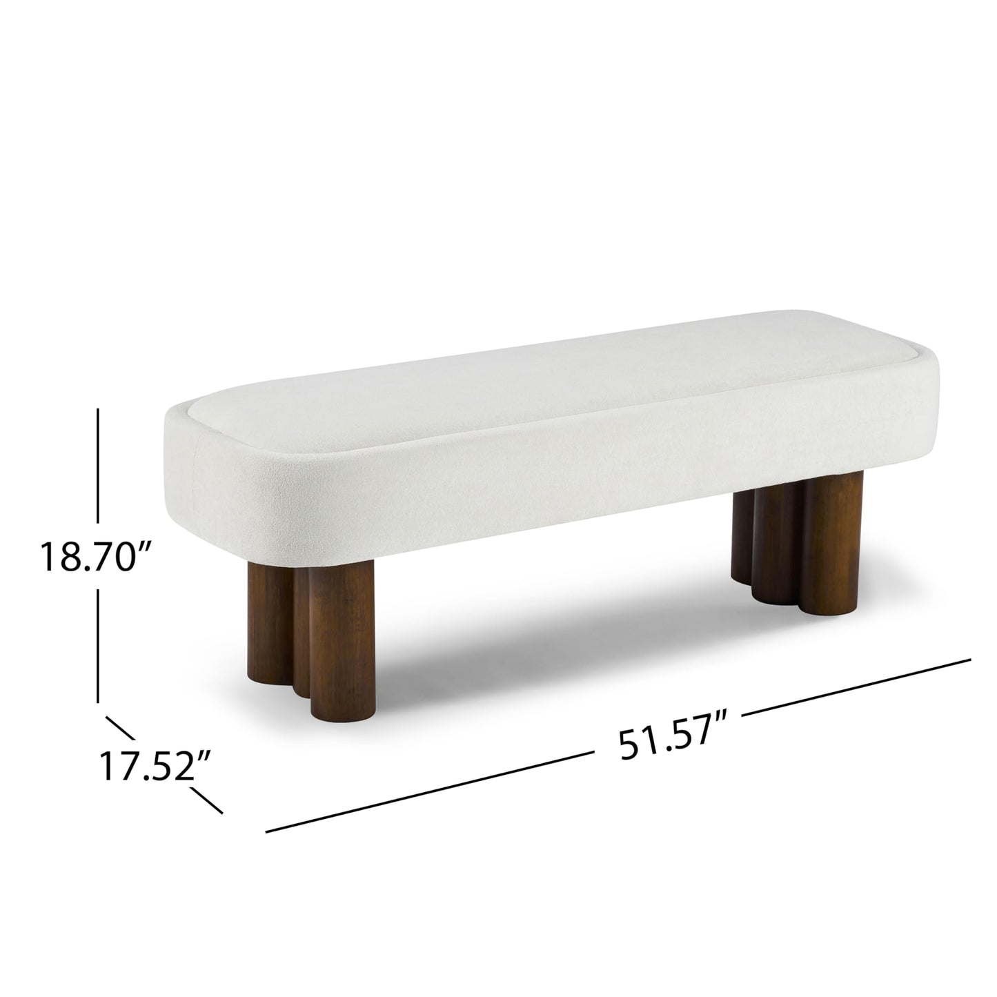 51.5" Bench with Walnut-Finished Legs